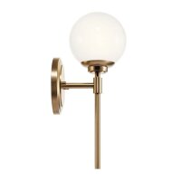 Wandleuchte Bad Kugelschirm H: 34,8 cm mit LED G9 3000K