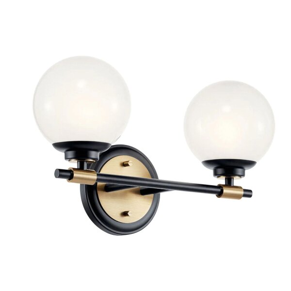 Badezimmerleuchte LED G9 Glas Metall IP44 B:37,3 cm Kugel