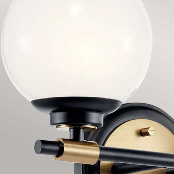 Badezimmerleuchte LED G9 Glas Metall IP44 B:37,3 cm Kugel