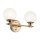 Luminaire de salle de bain mural avec 2x G9 LED 37,3 cm de large IP44 verre métal