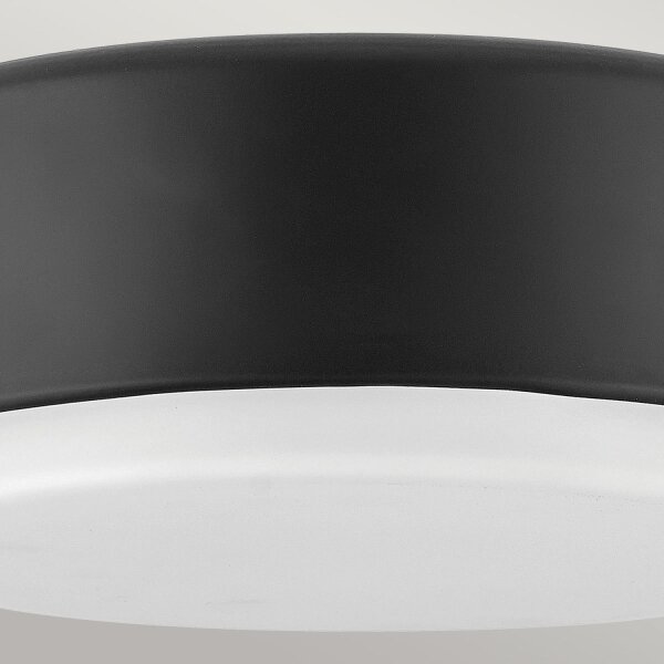Lampe de plafonnier ronde Ø 30,5 cm noir blanc métal verre 2x E27