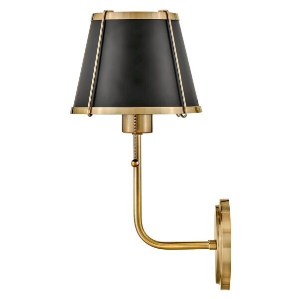 Wandlampe mit Schalter 40cm hoch E27 Metall in Messing Schwarz