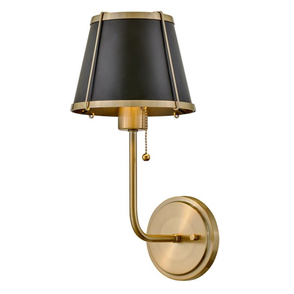Wandlampe mit Schalter 40cm hoch E27 Metall in Messing Schwarz