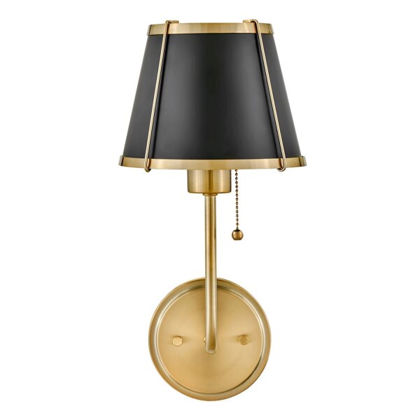 Wandlampe mit Schalter 40cm hoch E27 Metall in Messing Schwarz