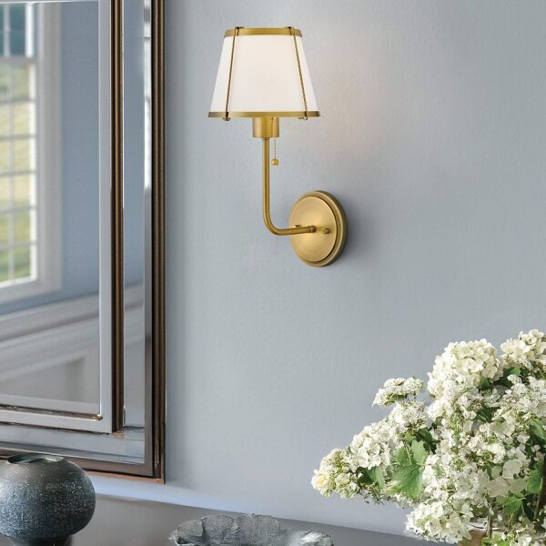 Wandlampe Stoff Metall E27 40 cm hoch mit Schalter