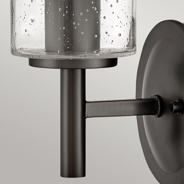 Applique métal verre hauteur 26,2 cm noir E27 GRACIA
