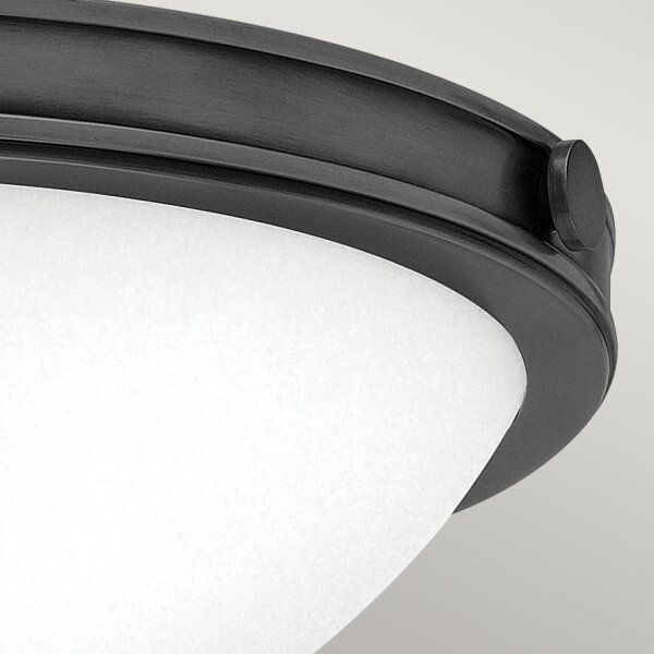 Deckenlampe Metall Glas D: 34,6 cm rund 2x E27