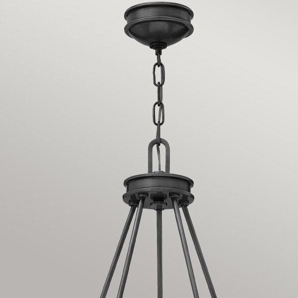 Kronleuchter mit Schirm D: 68,5 cm rund Schwarz Metall Glas