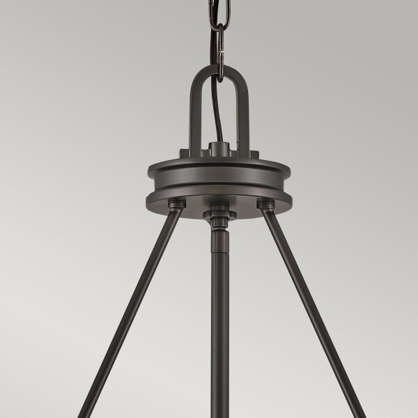 Kronleuchter mit Schirm D: 68,5 cm rund Schwarz Metall Glas