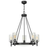 Lustre avec abat-jour D : 68,5 cm rond noir métal...