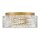 Deckenlampe E27 Kristall rund D: 30,5 cm in Messing Antik