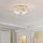 Deckenlampe E27 Kristall rund D: 30,5 cm in Messing Antik
