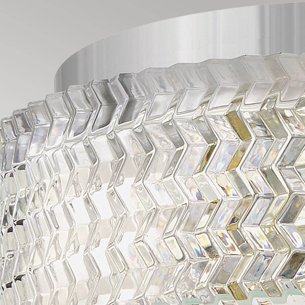 Plafonnier rond Ø 30,5 cm chrome E27 abat-jour cristal