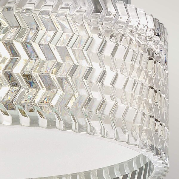 Plafonnier rond Ø 30,5 cm chrome E27 abat-jour cristal