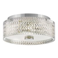 Plafonnier rond Ø 30,5 cm chrome E27 abat-jour...