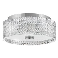 Plafonnier rond Ø 30,5 cm chrome E27 abat-jour...