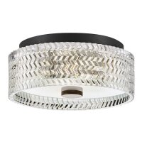 Deckenleuchte Kristall rund &Oslash; 30,5 cm Schwarz E27 blendarm