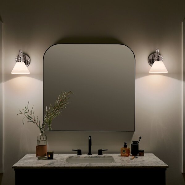 Wandlampe Bad Chrom mit LED G9 IP44 3000 K Glas Metall