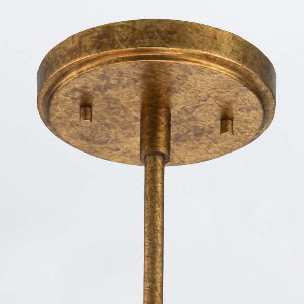 Deckenleuchte Metall Glas B: 66 cm in Gold Antik Weiß