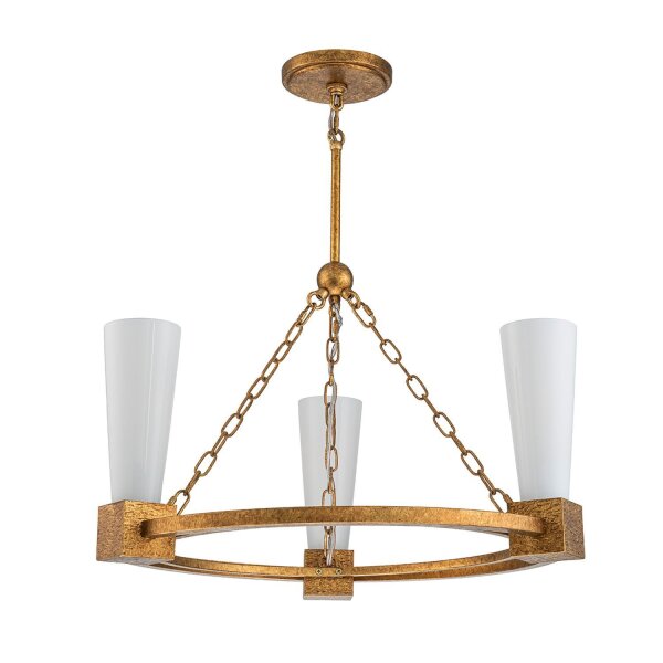 Lustre Ring Métal Verre L : 66 cm H : max. 188 cm 3x E27