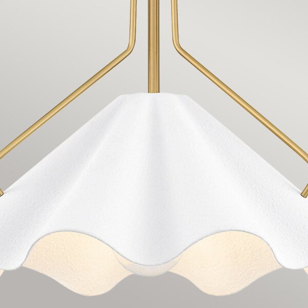 Suspension Blanc Laiton antique H : max. 130,9 cm Métal E27