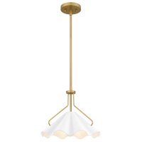Pendelleuchte Weiß Messing antik H: max. 130,9 cm...
