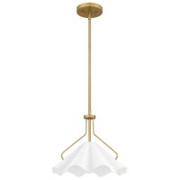 Pendelleuchte Weiß Messing antik H: max. 130,9 cm...