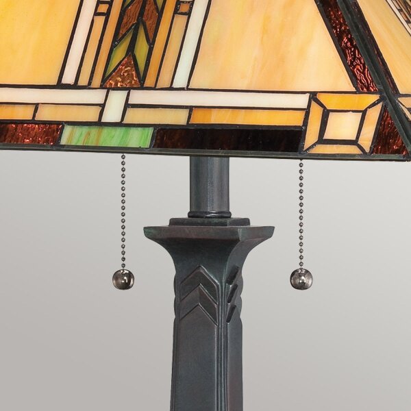 Tischleuchte Metall Glas 63,1 cm Tiffany Stil Zugschalter