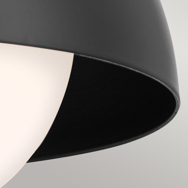 Lampe dintérieur 3 en 1 mur plafond suspension noir métal verre