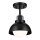 Lampe dintérieur 3 en 1 mur plafond suspension noir métal verre