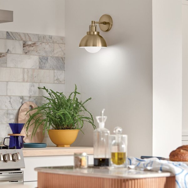 Innenleuchte 3-in-1 Wand Decke Hänge Metall Glas in Bronze