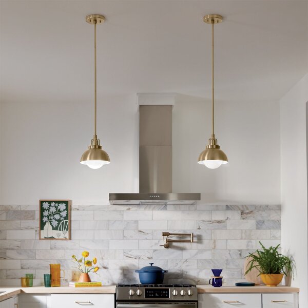 Innenleuchte 3-in-1 Wand Decke Hänge Metall Glas in Bronze