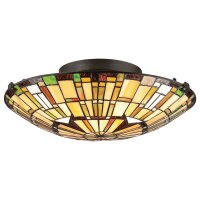 Deckenleuchte Tiffany Stil Buntglas Ø 42 cm rund...