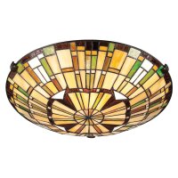 Deckenleuchte Tiffany Stil Buntglas Ø 42 cm rund...