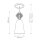 Suspension verre métal Ø 18,4 cm E27 or antique blanc