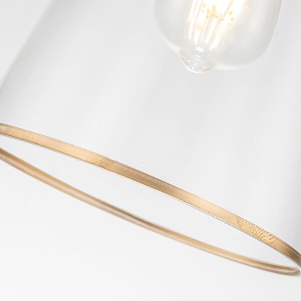 Lampe à suspendre verre métal L : 18,4 cm E14 réglable or antique