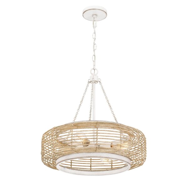 Suspension verre corde métal E27 D : 50,4 cm rond 4x E27