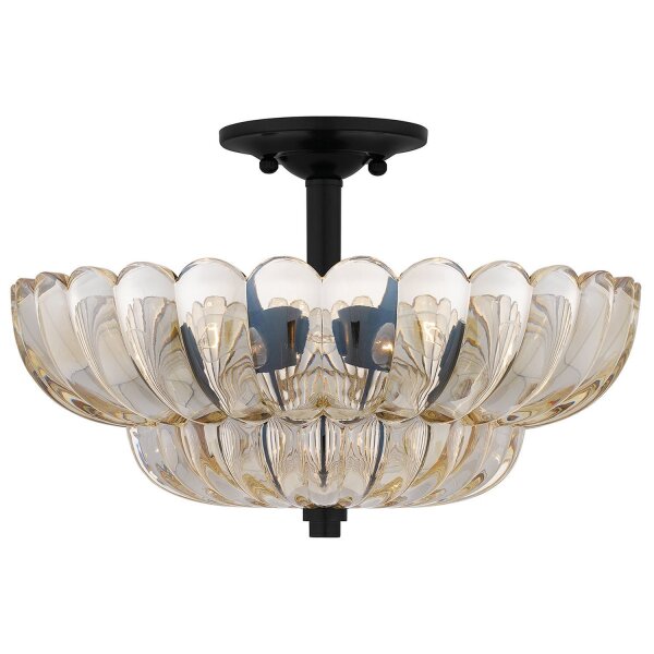 Plafonnier en verre fumé rond Ø 39,5 cm 4x E14