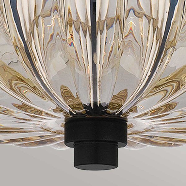 Plafonnier en verre fumé rond Ø 39,5 cm 4x E14