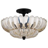 Plafonnier en verre fumé rond Ø 39,5 cm 4x E14
