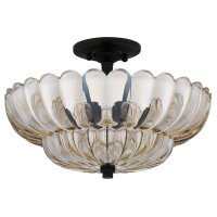 Plafonnier en verre fumé rond Ø 39,5 cm 4x E14