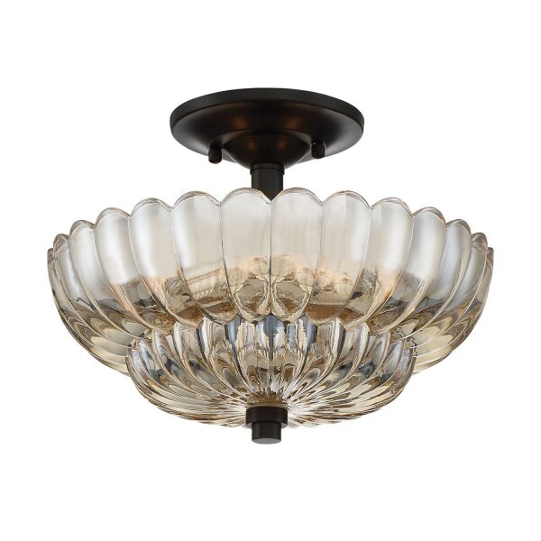 Deckenlampe Rauchglas D: 29,7 cm E14 3-flammig