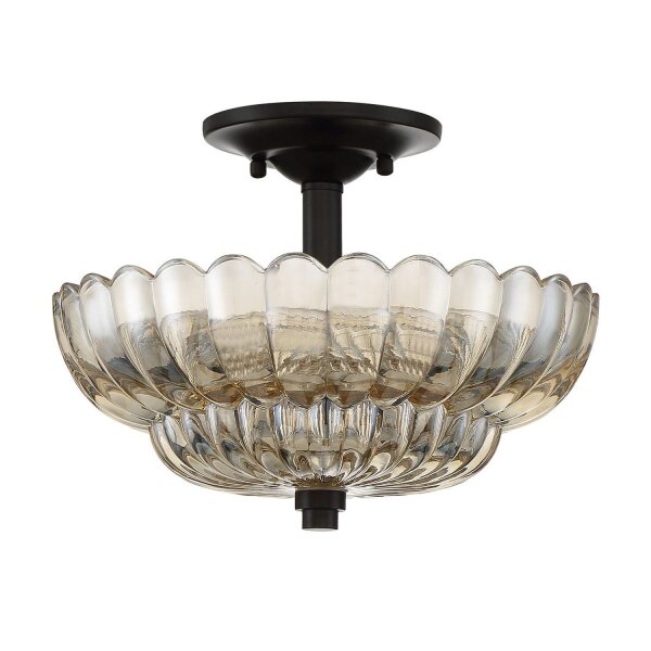 Deckenlampe Rauchglas D: 29,7 cm E14 3-flammig