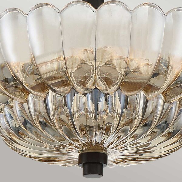 Deckenlampe Rauchglas D: 29,7 cm E14 3-flammig