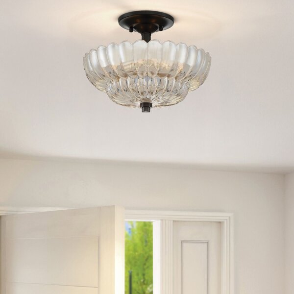 Deckenlampe Rauchglas D: 29,7 cm E14 3-flammig