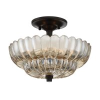 Lampe de plafonnier verre fumé D : 29,7 cm E14...
