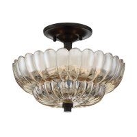 Lampe de plafonnier verre fumé D : 29,7 cm E14...