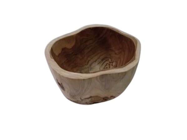 Bol en teck bois L : 25 cm H : 15 cm petite pièce unique travail manuel