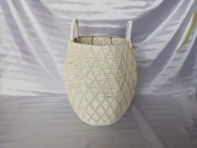 Panier de transport tressé H : 49 cm Fibre naturelle pièce unique Travail manuel