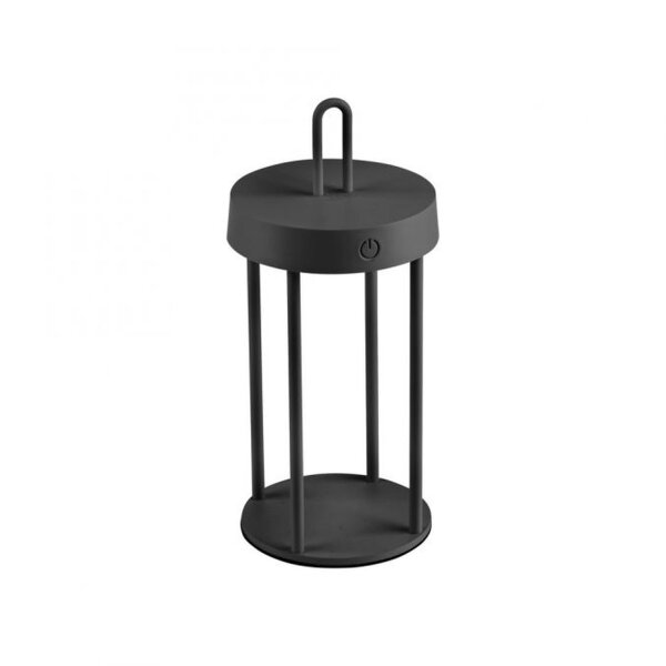 Lampe de table LED à accu aluminium dimmable IP44 2 W noir